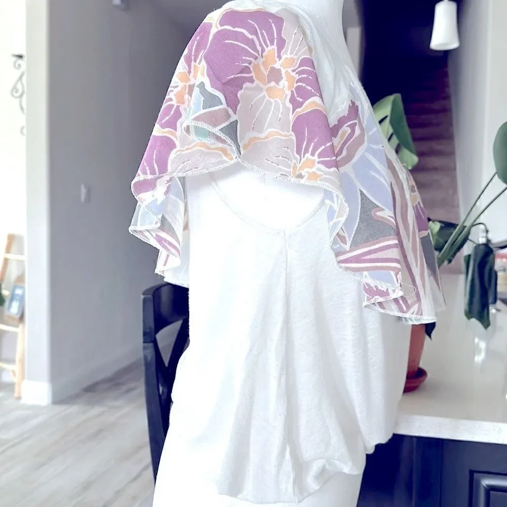 NWOT Free People Off Shoulder Annka Bubble Ivory Boho Tropical Linen Cotton
